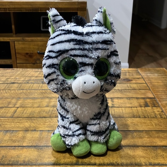 TY Beanie Boos | Zig zag the zebra medium size plush - Picture 1 of 8